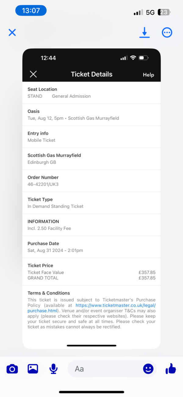 Oasis ticket competition