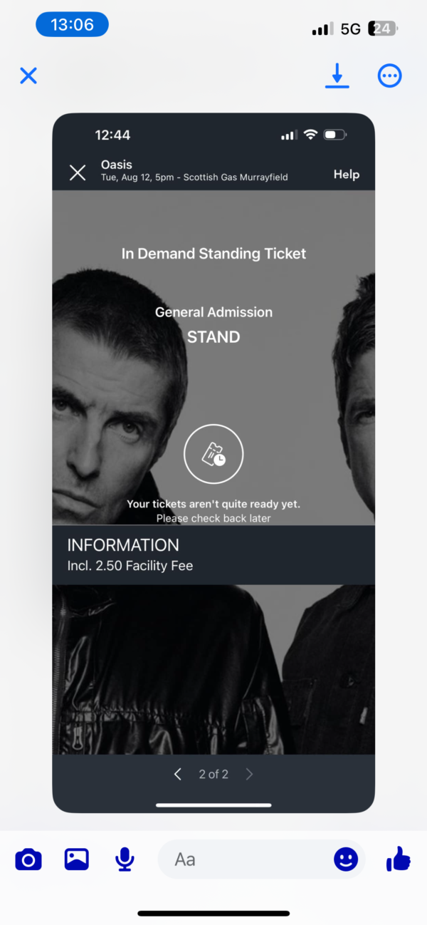 Oasis ticket competition, Noel and Liam